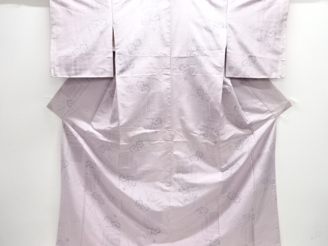 花唐草模様織り出し手織り紬着物